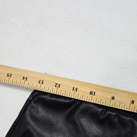 Fabletics Pant Womens L Black Faux‎ Leather Straight Leg Mid Rise Ankle Classic - Picture 7 of 11